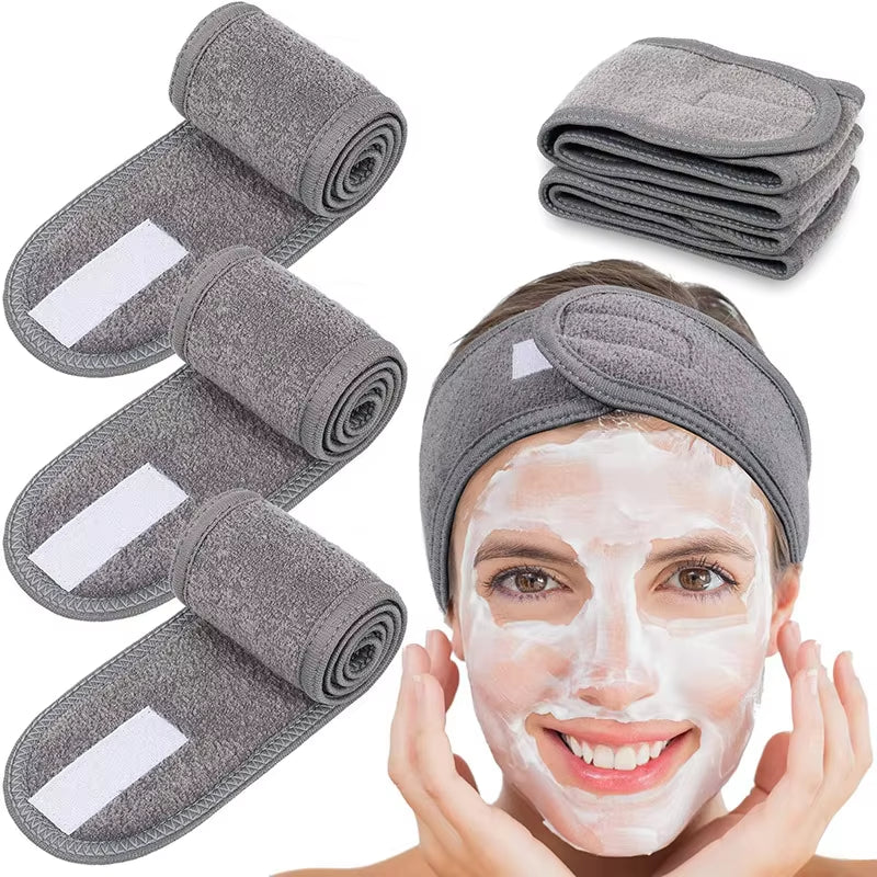 Adjustable Spa Headband Wrap for Facials & Makeup, Stretchy, Washable - Beauty Accessories