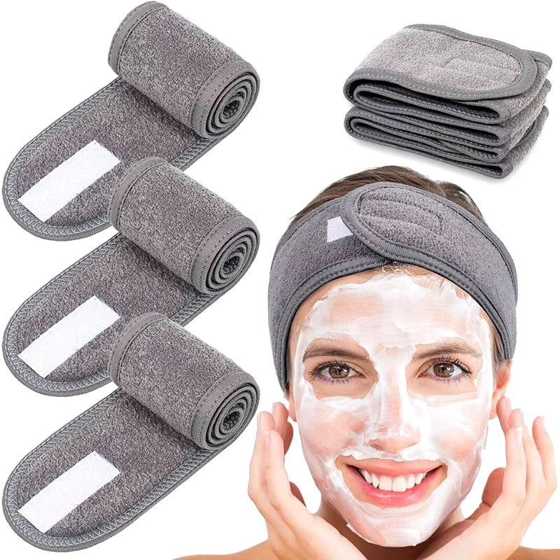 Adjustable Spa Headband Wrap for Facials & Makeup, Stretchy, Washable - Beauty Accessories