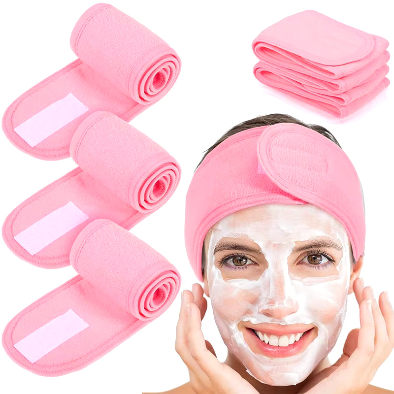 Adjustable Spa Headband Wrap for Facials & Makeup, Stretchy, Washable - Beauty Accessories